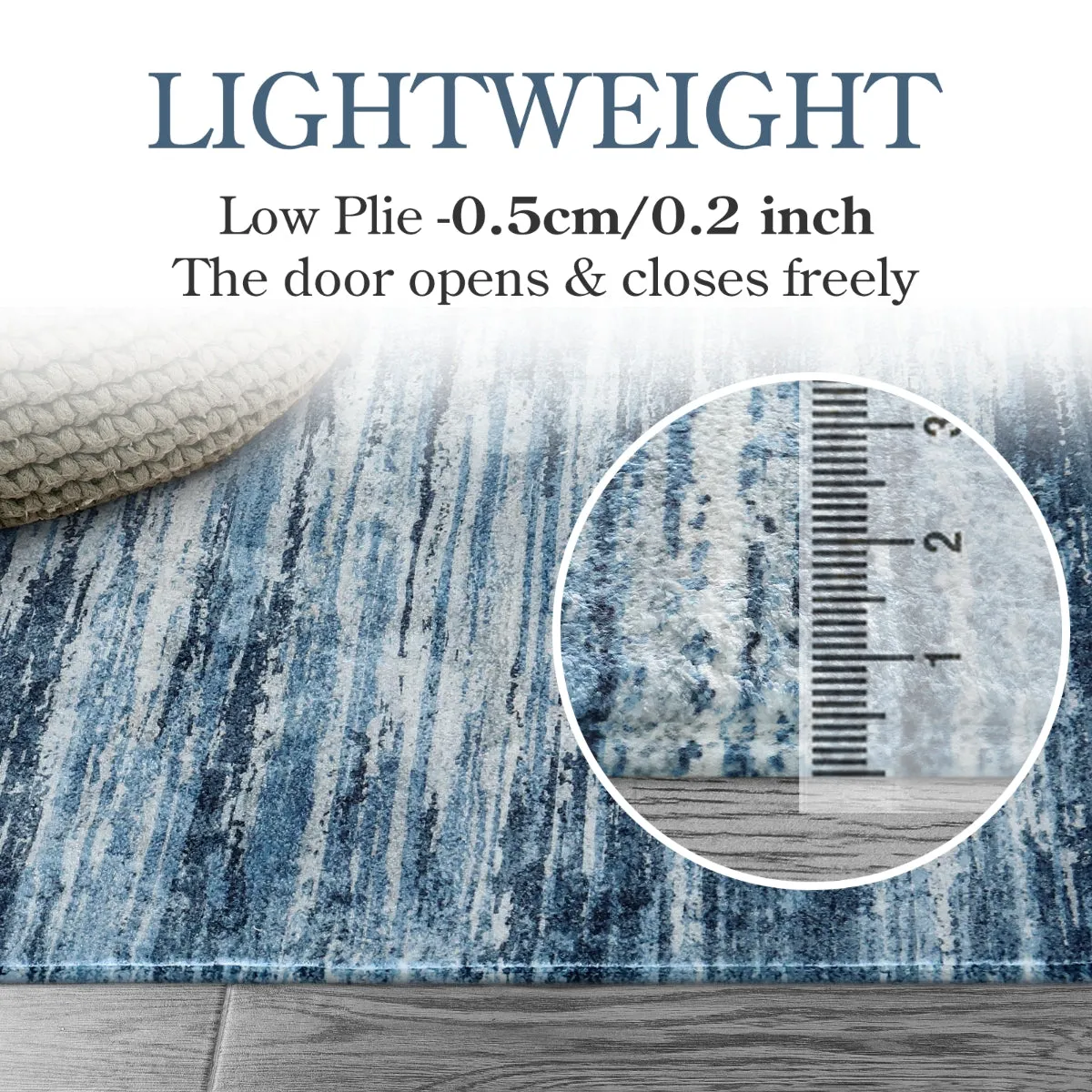 Nadia Modern Ombre Abstract Blue Area Rug