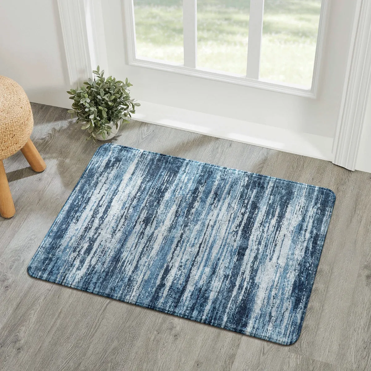 Nadia Modern Ombre Abstract Blue Area Rug