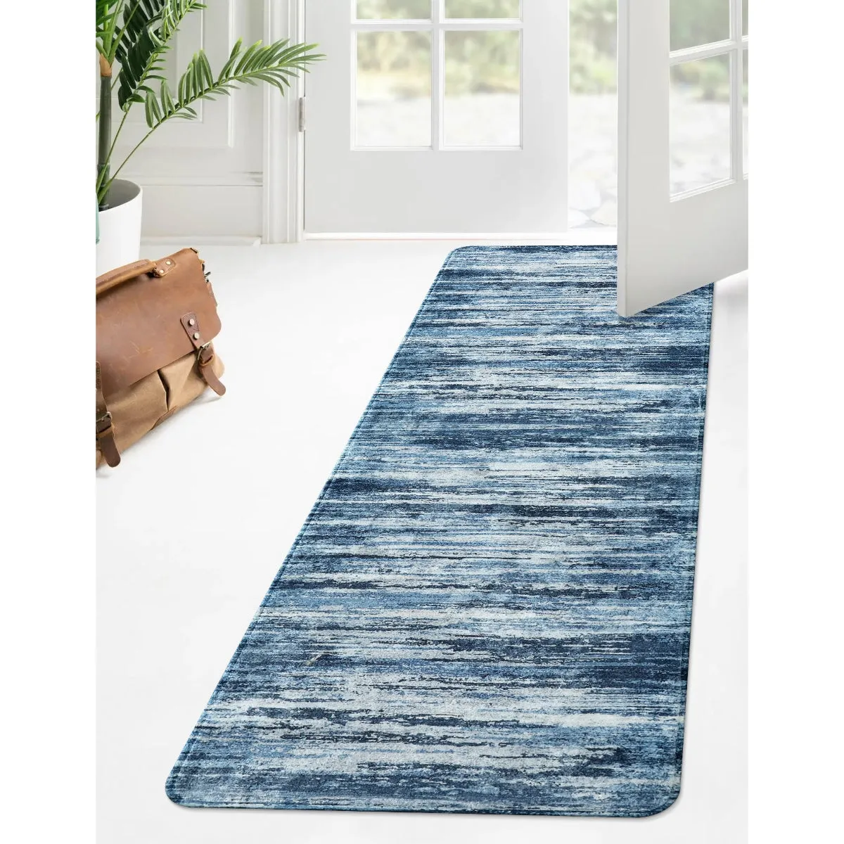 Nadia Modern Ombre Abstract Blue Area Rug