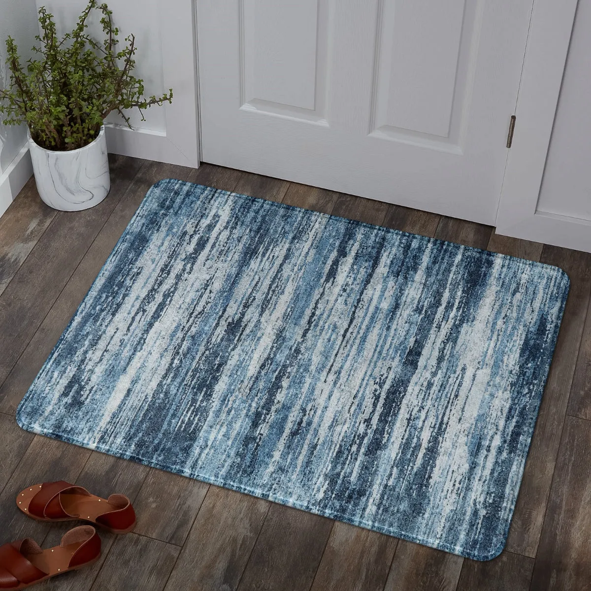 Nadia Modern Ombre Abstract Blue Area Rug