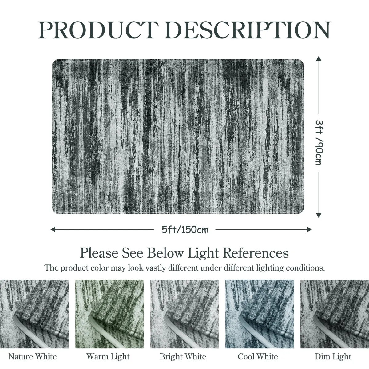 Nadia Modern Ombre Abstract Grey Area Rug