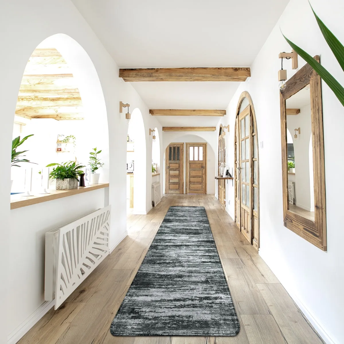 Nadia Modern Ombre Abstract Grey Area Rug