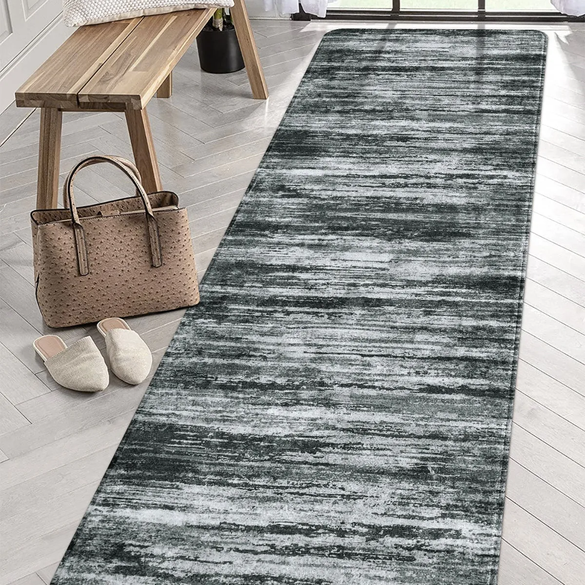 Nadia Modern Ombre Abstract Grey Area Rug