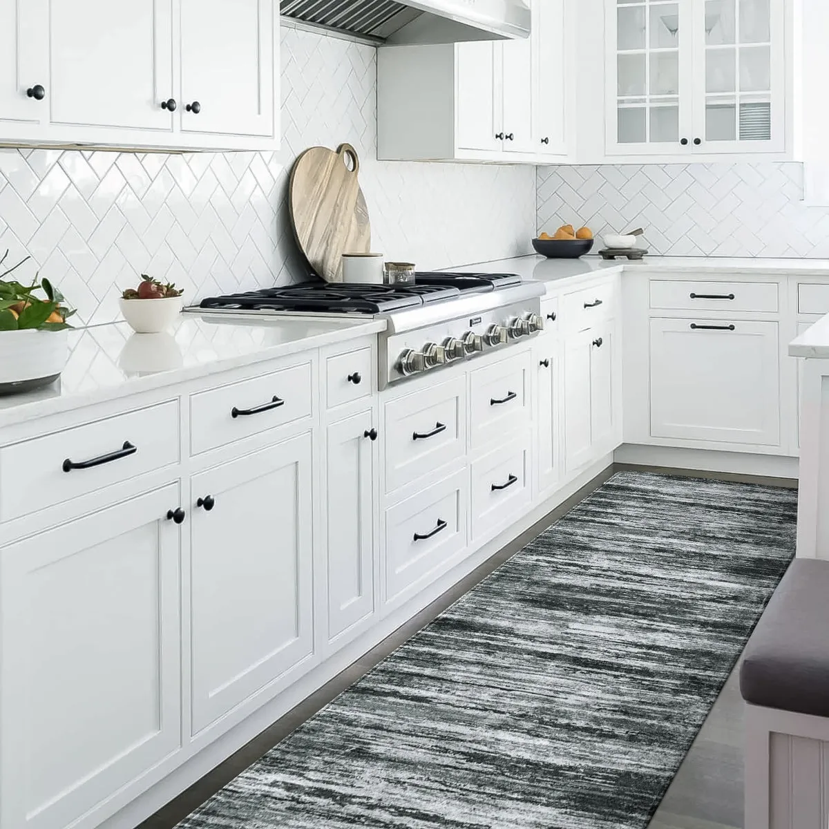 Nadia Modern Ombre Abstract Grey Area Rug