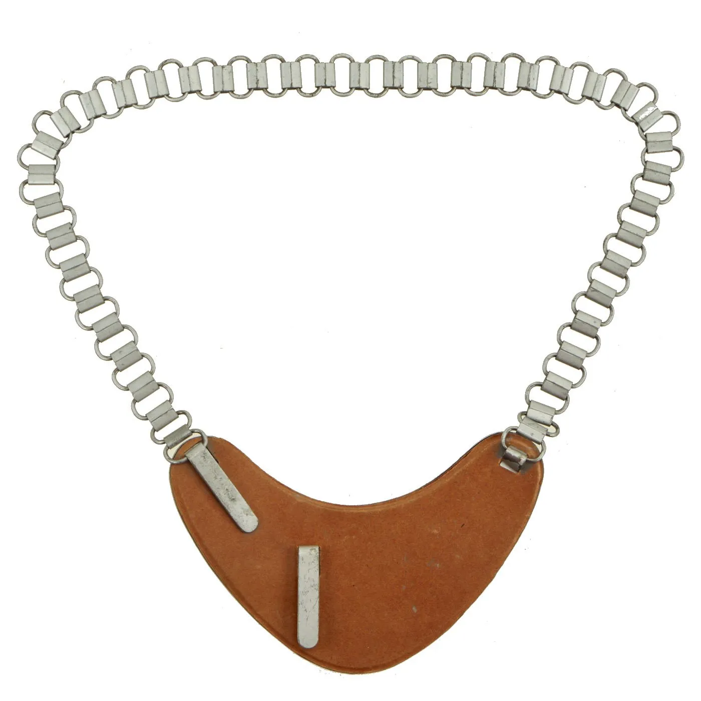 Original German WWII Feldgendarmerie Police Gorget with Phosphorescent Paint and Neck Chain