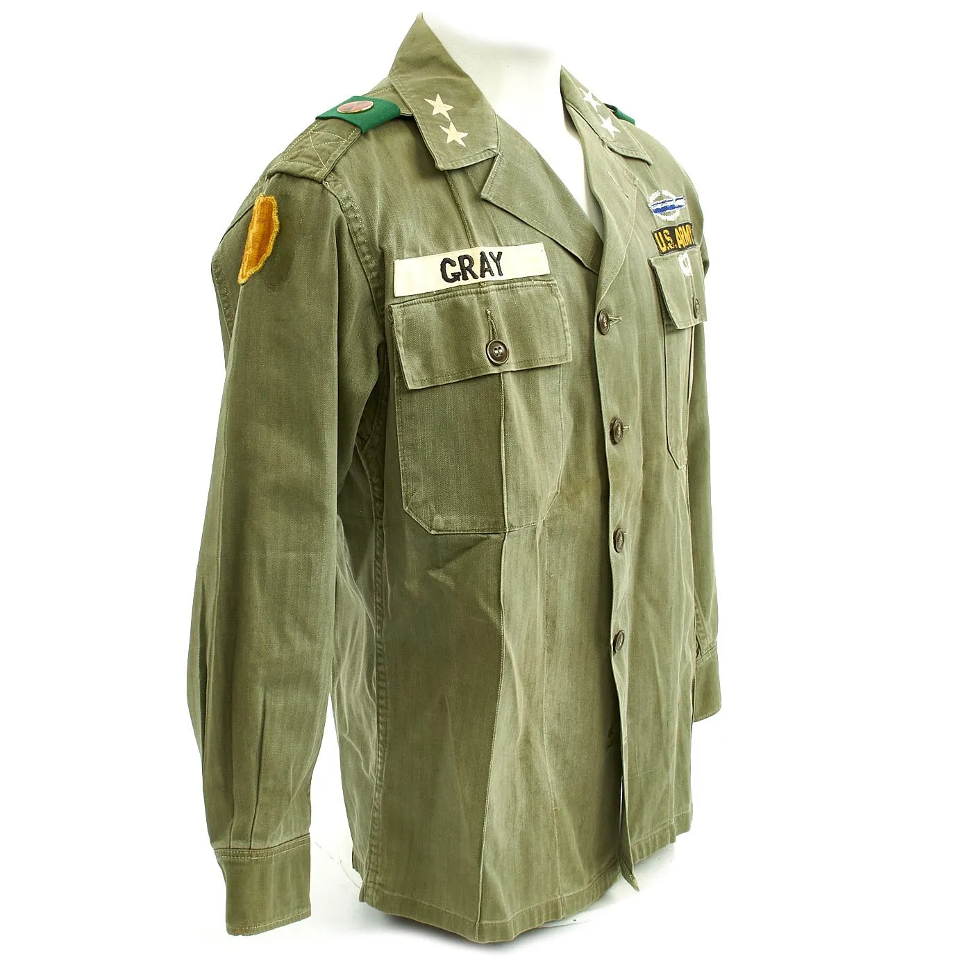 Original U.S. 1960s Major General David Warren Gray HBT Shirt