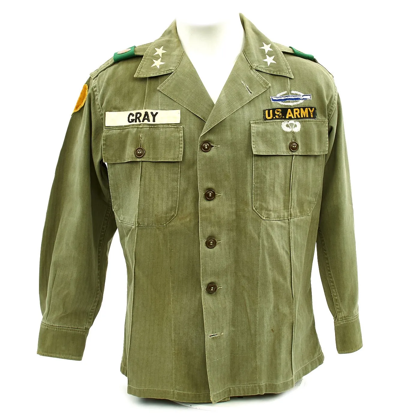 Original U.S. 1960s Major General David Warren Gray HBT Shirt