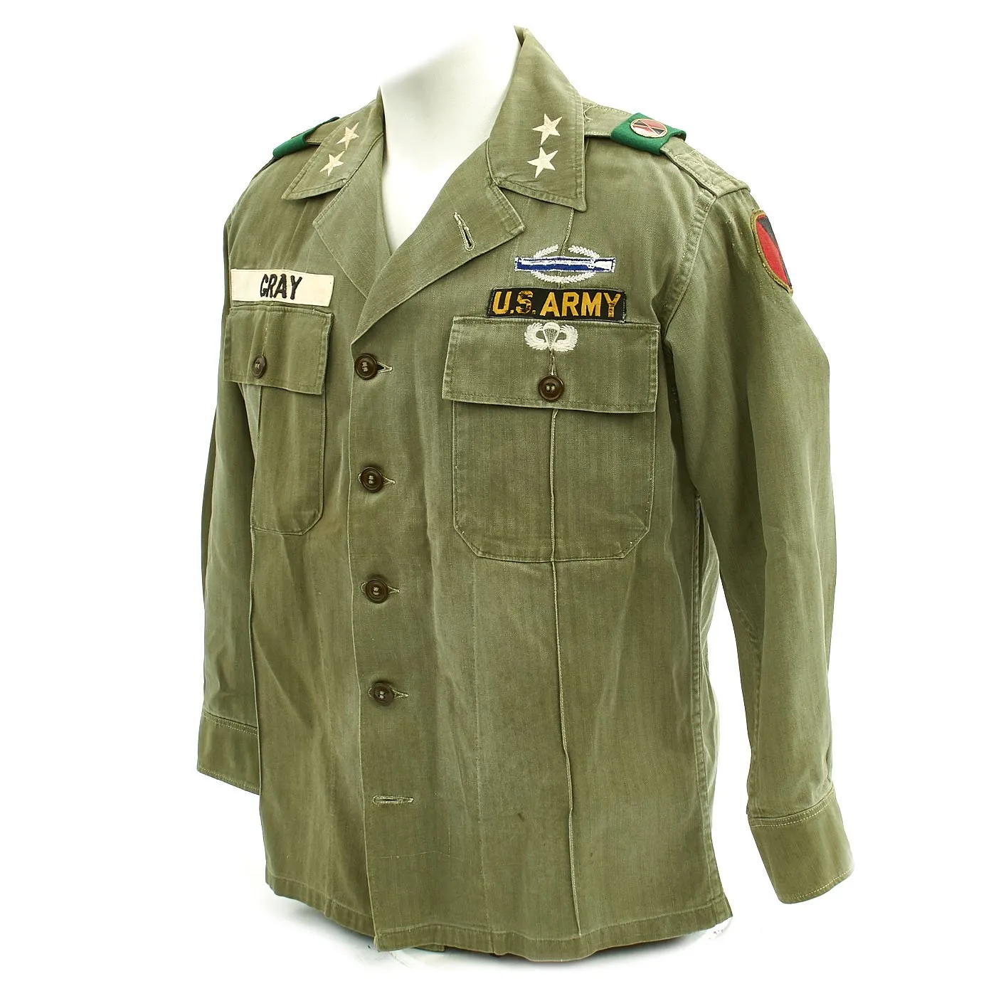 Original U.S. 1960s Major General David Warren Gray HBT Shirt