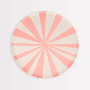 Pink Stripe Side Plates (x 8)