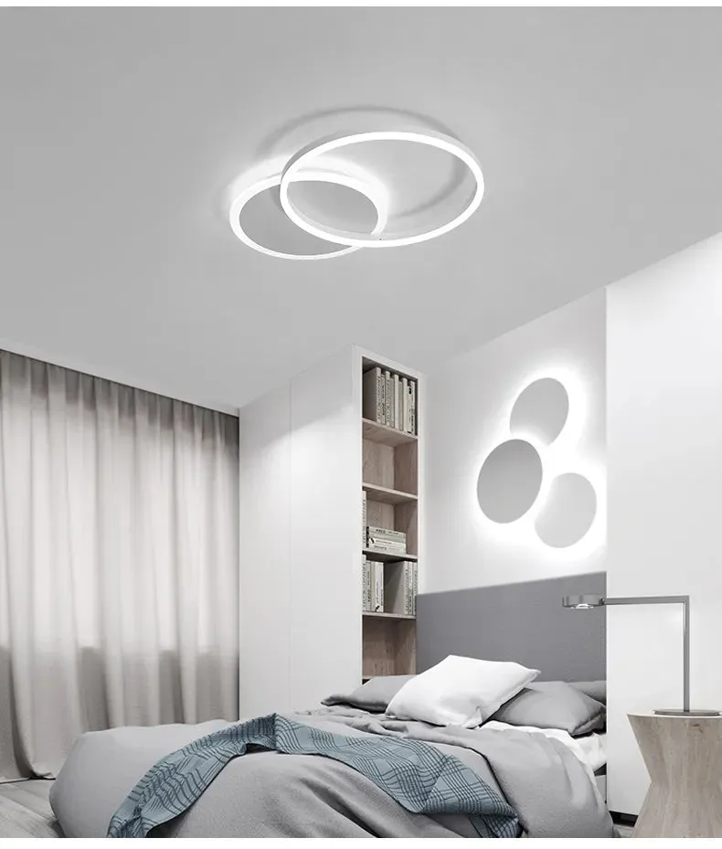 QIYI Round design Gold White Modern LED Chandelier Lighting