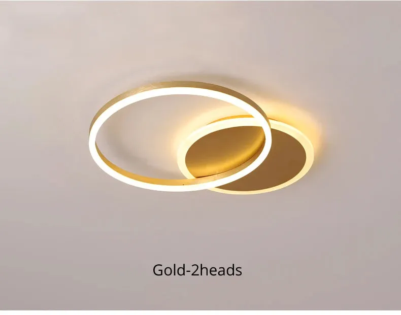 QIYI Round design Gold White Modern LED Chandelier Lighting