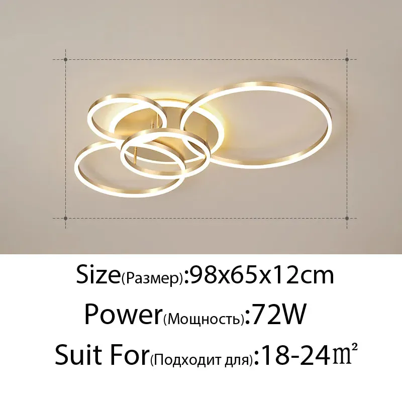 QIYI Round design Gold White Modern LED Chandelier Lighting