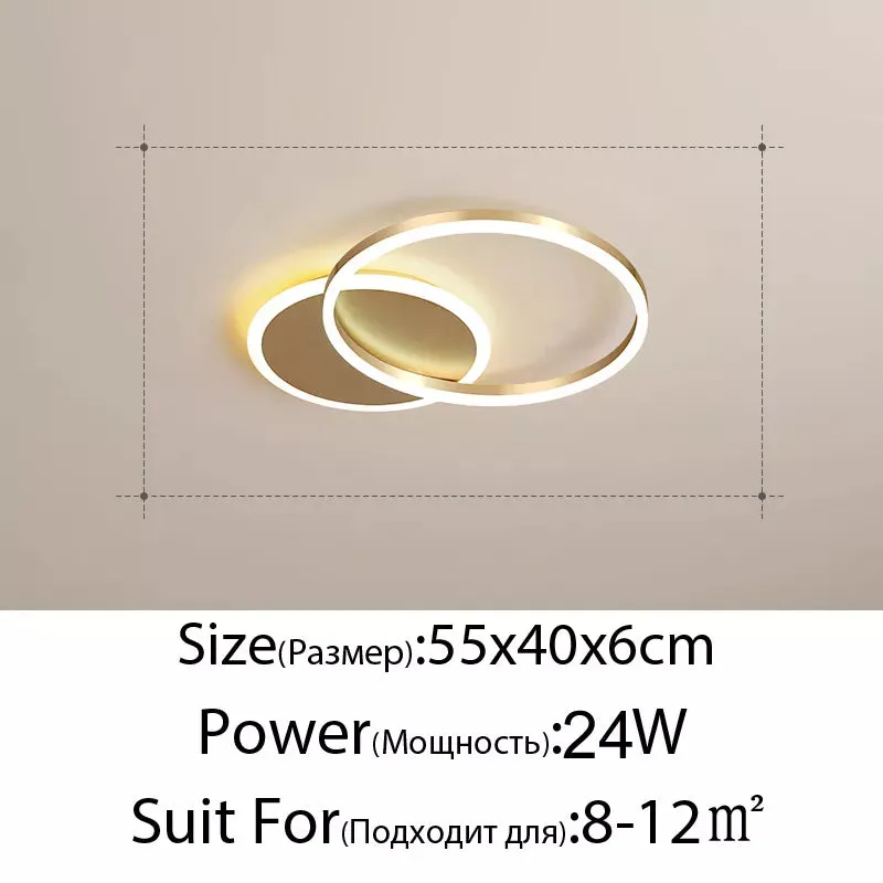 QIYI Round design Gold White Modern LED Chandelier Lighting