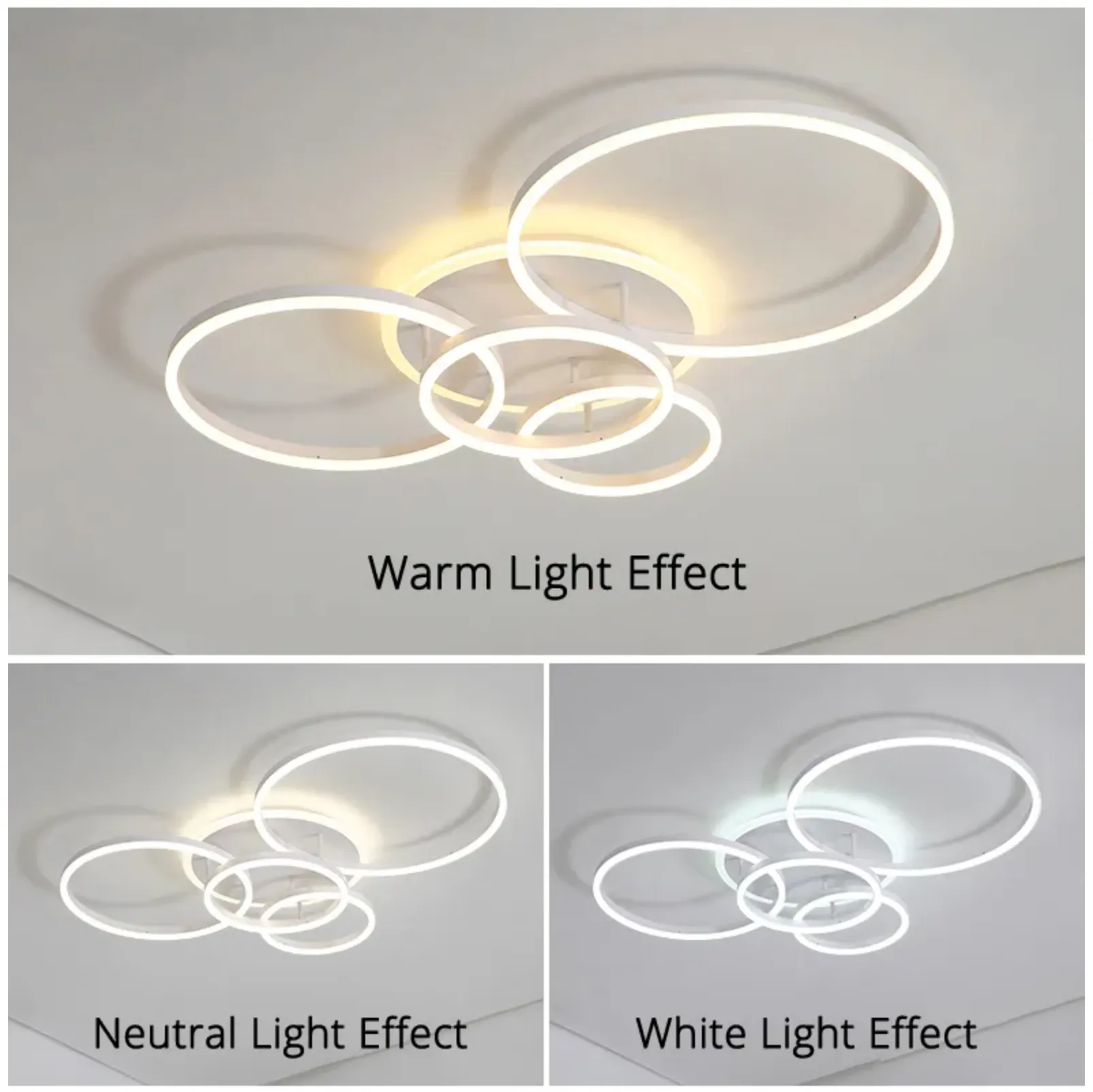 QIYI Round design Gold White Modern LED Chandelier Lighting