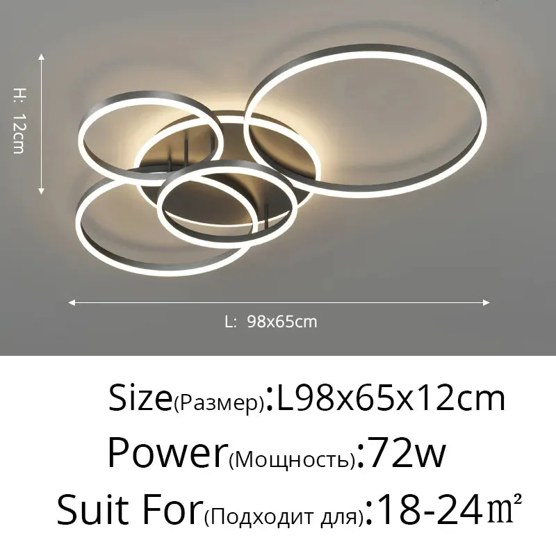 QIYI Round design Gold White Modern LED Chandelier Lighting