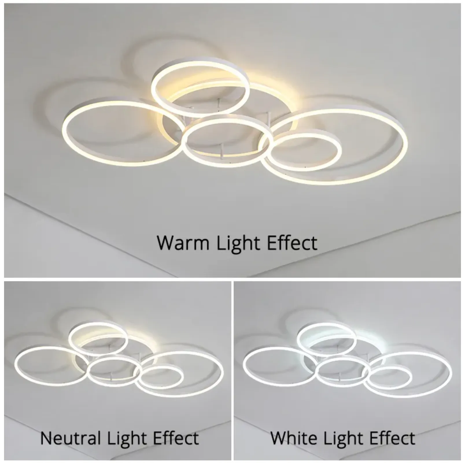QIYI Round design Gold White Modern LED Chandelier Lighting
