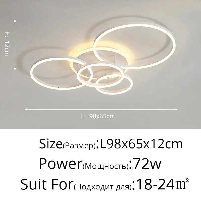 QIYI Round design Gold White Modern LED Chandelier Lighting