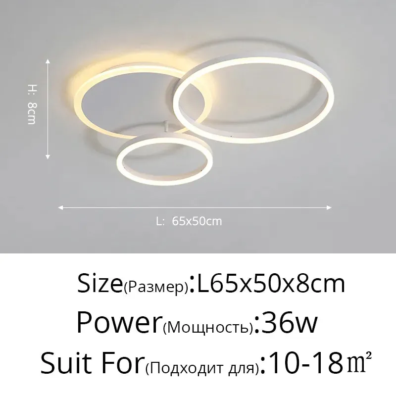 QIYI Round design Gold White Modern LED Chandelier Lighting