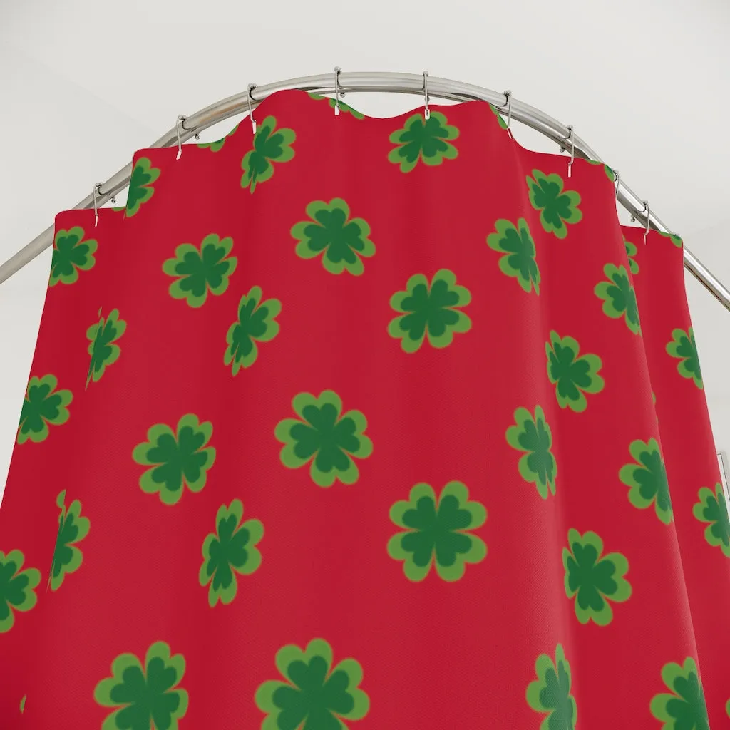 Red Clover Polyester Shower Curtain