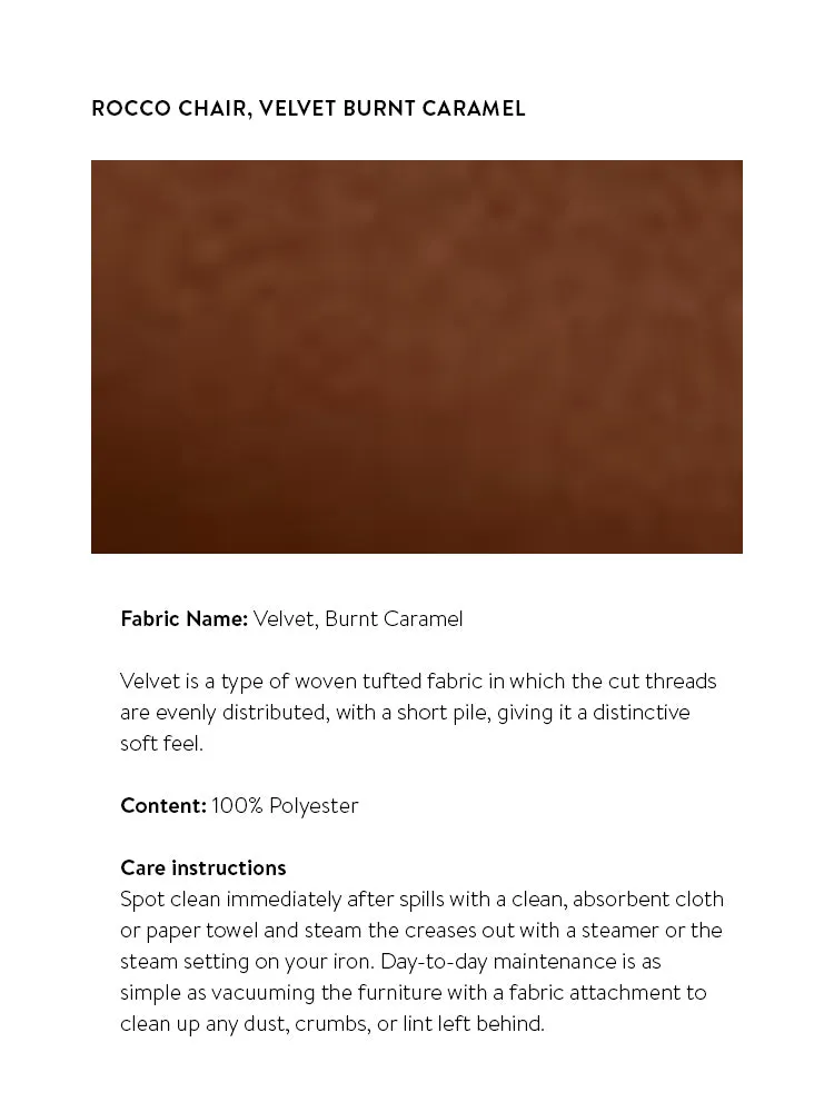 Rocco Chair - Velvet Burnt Caramel