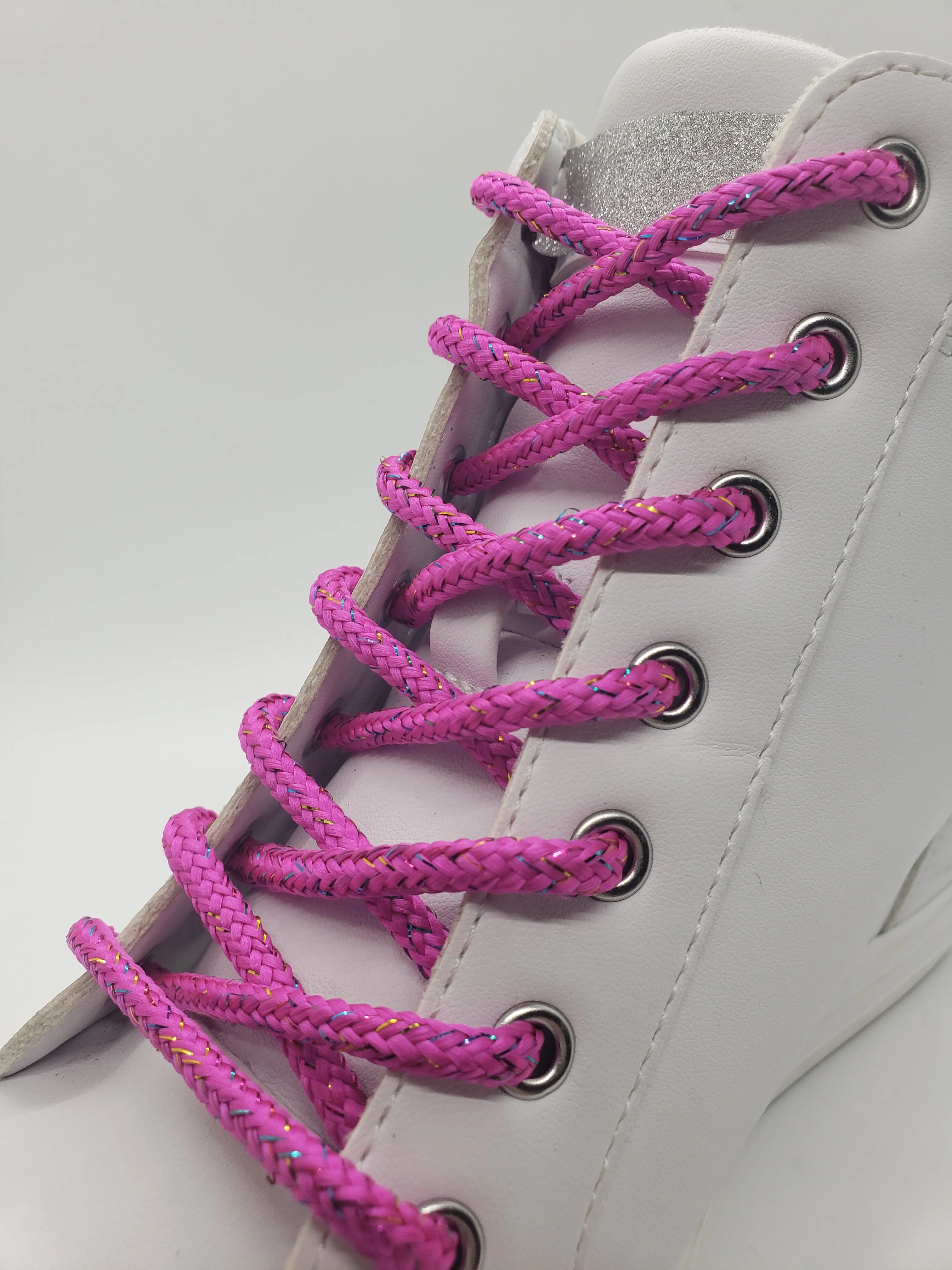 Round Sparkle Shoelaces - Pink