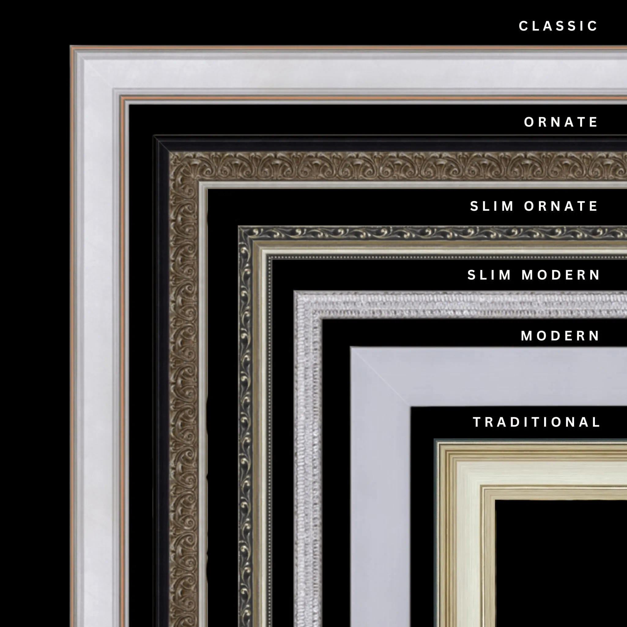 Silver 33x19 Picture Frame Ornate Traditional Classic Antique