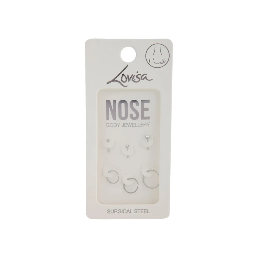 Silver Fine Graduating Nose 6-Pack