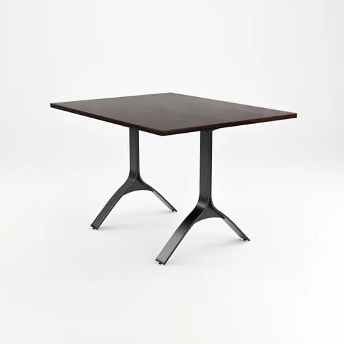 SIYARA DESIGN Elixir Solid Sheesham Wood Dining Table 4 Seater with Iron Leg Chair for Living Room | Sheesham Wood Dining Set | Hotel Restaurant Dining Set | (Walnut, Black Legs)
