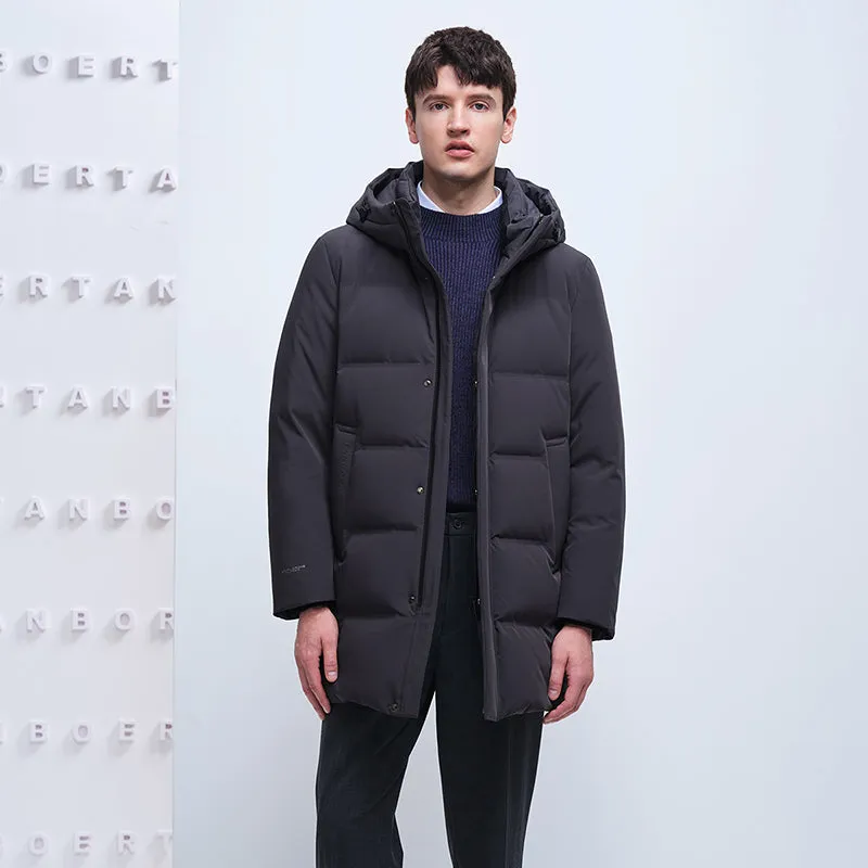TANBOER Down Jacket Men's Hooded Business Coat