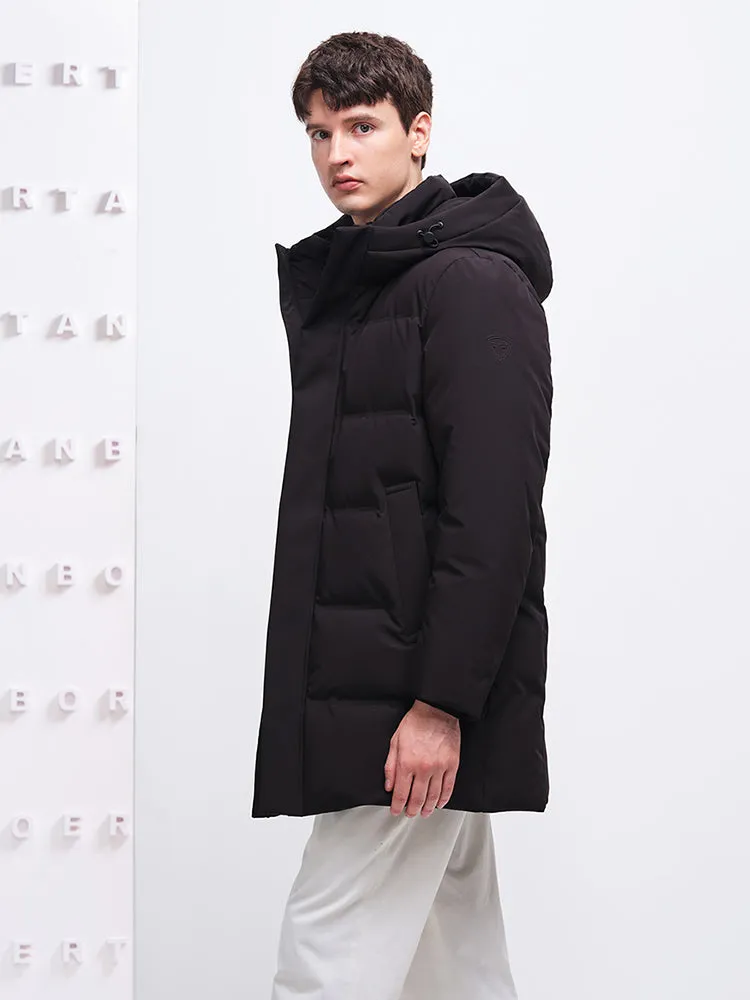 TANBOER Down Jacket Men's Hooded Business Coat