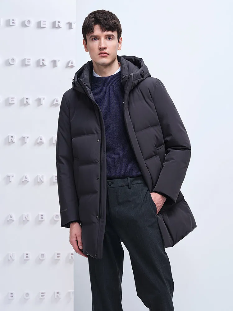 TANBOER Down Jacket Men's Hooded Business Coat