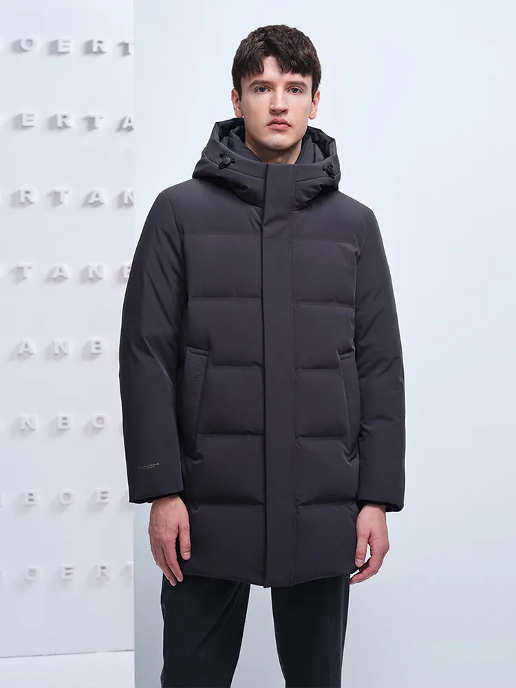 TANBOER Down Jacket Men's Hooded Business Coat