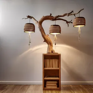Tree Branches Lamp Floating Wall Bookshelf Custom Decor