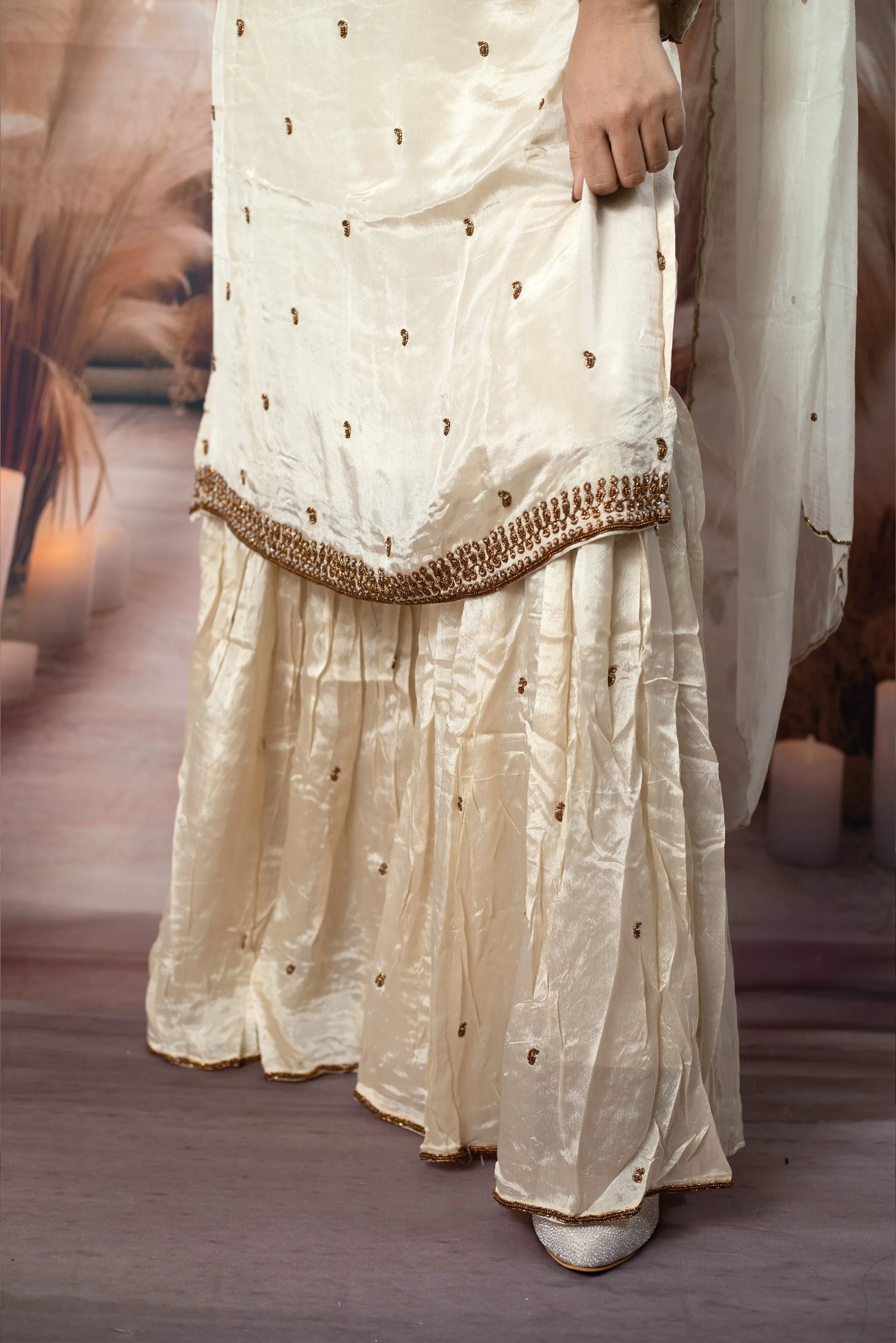 Trendy Cream Color Ladies Suits