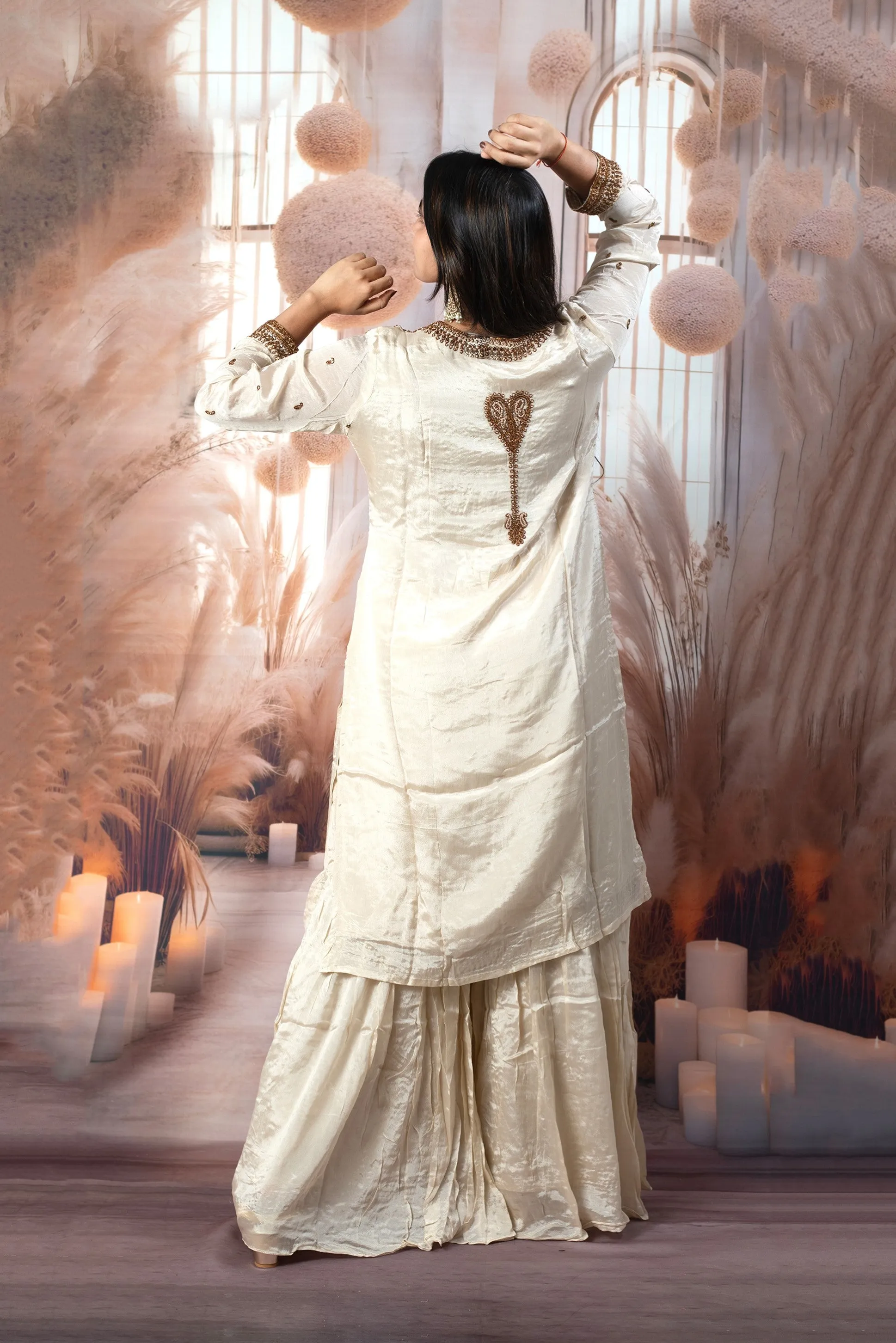 Trendy Cream Color Ladies Suits