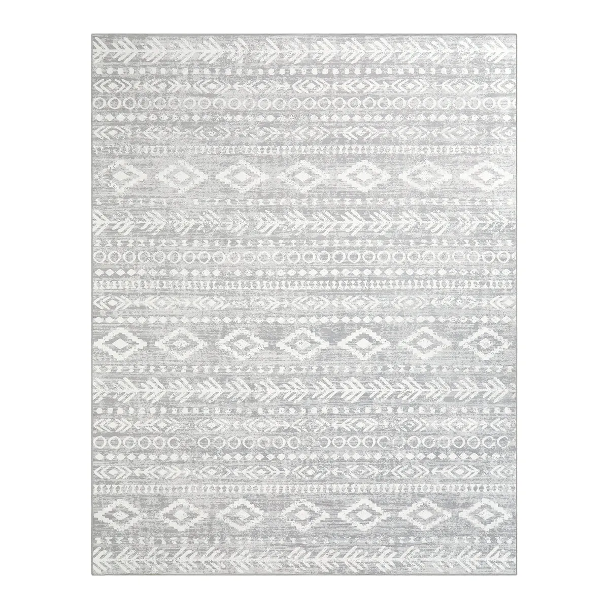 Varena Modern Rustic Farmhouse Moroccan Tribal Grey/White Rug