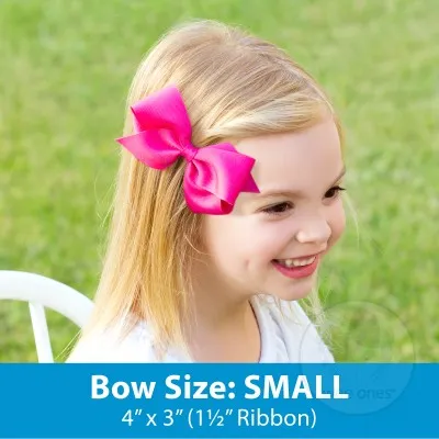 Wee Ones Small French Satin Hair Bow (Knot Wrap)- Pinch Clip