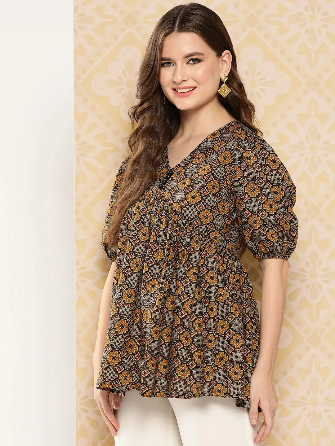 Women Brown Pure Cotton Top